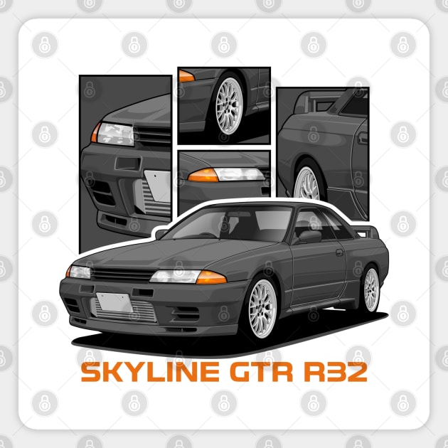 Skyline GTR R32 JDM Magnet by squealtires